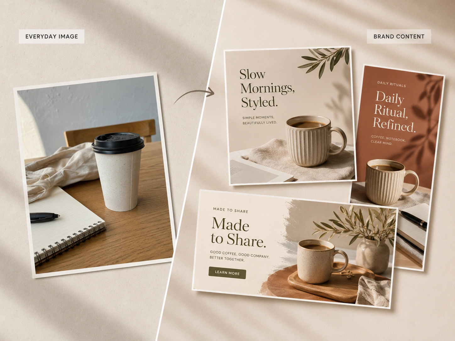 Brand content refreshed into social media ready visuals